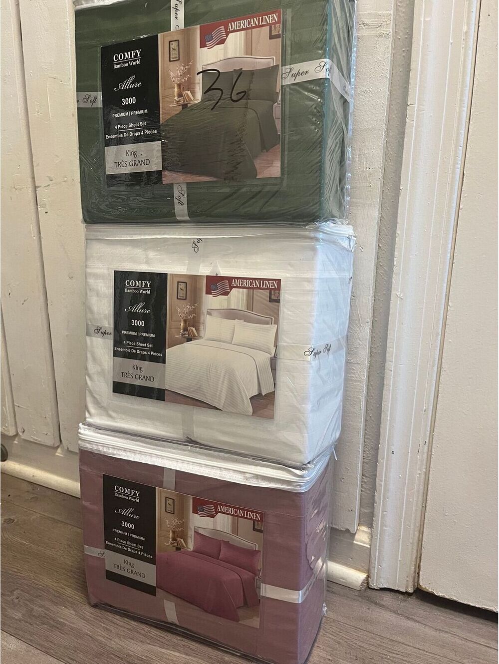 American Linen Allure 3000 King Size 4 Piece Sheet Set Deep Pocket Buyers Choice